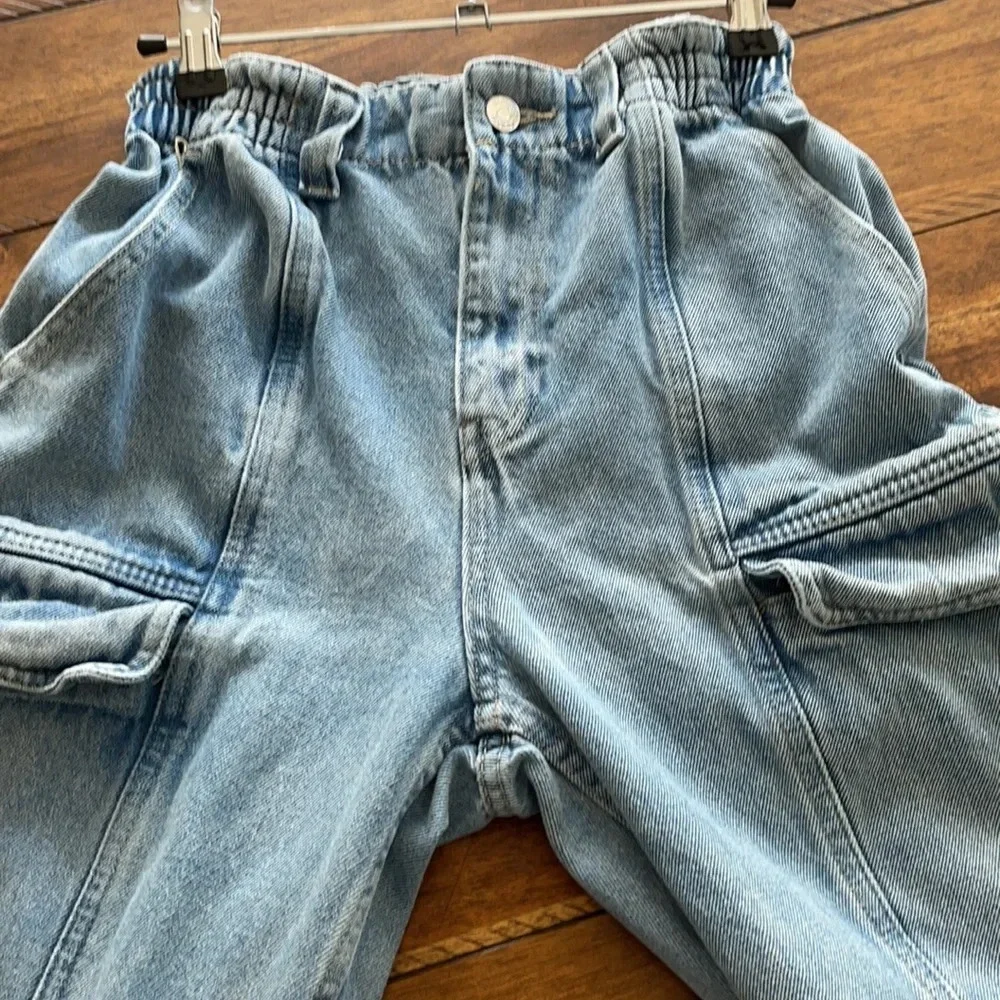 SIMPLE SOCIETY CARGO STRAIGHT SUPER HIGH RISE 5/27 BLUE ELASTIC WAISTBAND - Picture 8 of 15